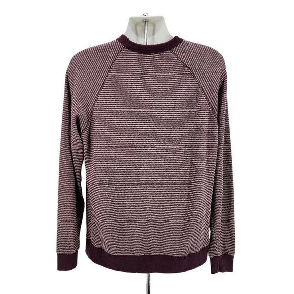 Alternative Apparel Organic Cotton Striped Marron Gray Knit Sweater Mens Large - Picture 3 of 8